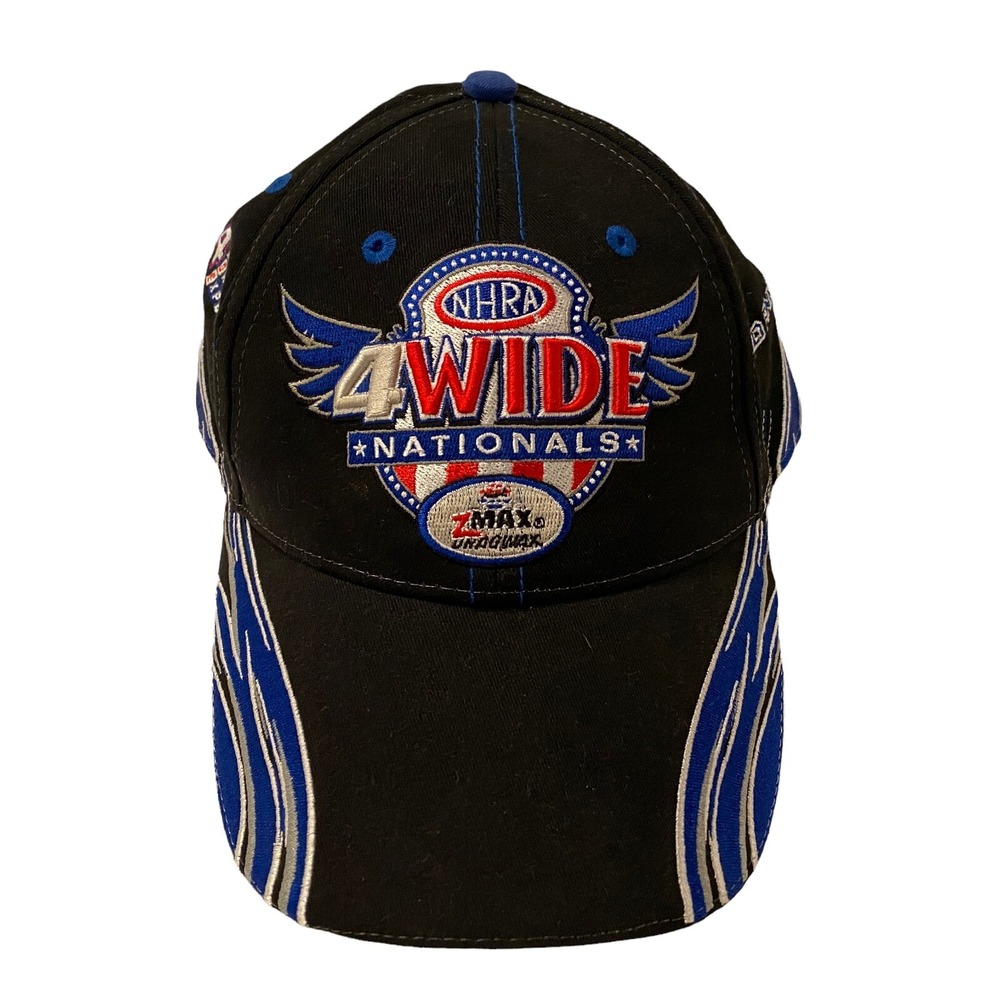 Main Gate NHRA 4 Wide Nationals 2012 Charlotte NC Hat Black Blue Flames Cap